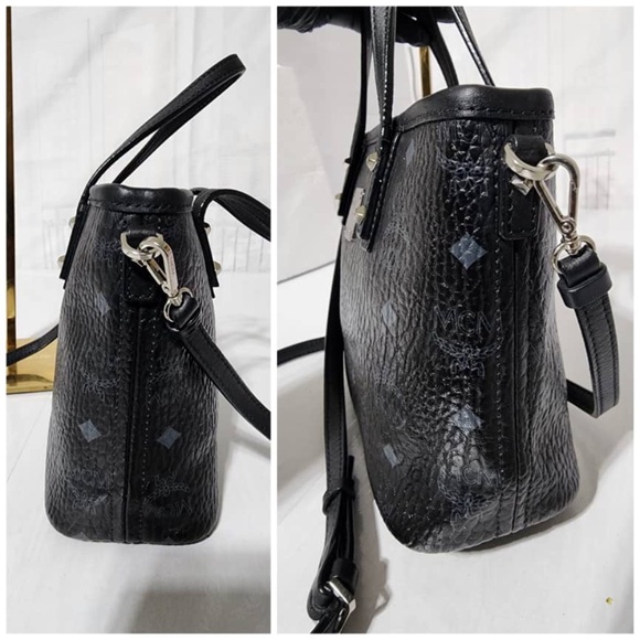 Authentic MCM Mini Tote Bag Black/Grey - Picture 6 of 13